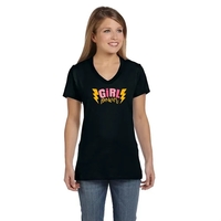 Hanes Ladies 4.5 oz.. 100% Ringspun Cotton V-Neck T-Shirt... from ASI 30208 A...