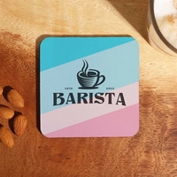 Square coaster made from recycled materials with a full color imprint.......