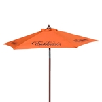 7' Wood Look Tilting Market Umbrella Kit (6 Imprints)