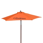 7' Wood Look Tilting Market Umbrella Kit (1 Imprint)