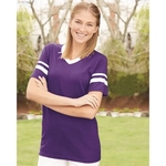 Augusta Sportswear V-Neck Jersey with Striped Sleeves
