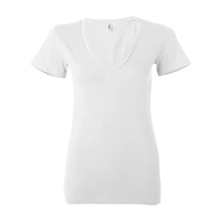 Women's jersey t-shirt with deep v-neck. Blank product.... from ASI 84358 S&S...