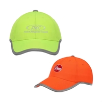 Polyester safety cap with reflective tape, 6 panels, and hook and... from ASI...
