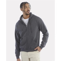 Full-zip cotton/polyester hoodie with two-ply hood and heavy rib knit...