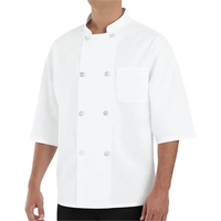 Pre-shrunk half sleeve chef coat with left chest pockets.... from ASI 84358...