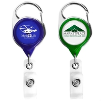 Carabiner retractable badge reel in translucent colors, anti-twist feature......