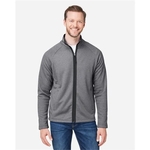 CORE365 Men's Venture Heathered Stripe Full-Zip Jacket