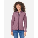 CORE365 Women's Venture Heathered Stripe Full-Zip Jacket