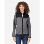 CORE365 Women's Venture Heathered Stripe Hybrid Jacket