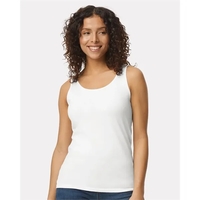 Women's tank top made of pre-shrunk 100% cotton with double-needle...