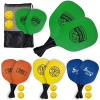 Includes Two Pickleball Paddles, Two Pickleballs And Mesh Pouch...Ready...