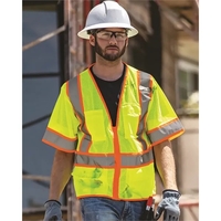 Mesh surveyor's vest in Lime with zipper front closure. Blank product.......