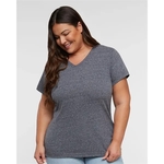 LAT Women's Harborside Melange V-Neck Tee