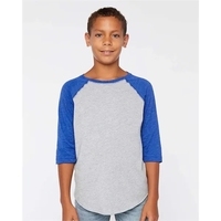 Youth size three quarter sleeve baseball t-shirt. Blank.... from ASI 84358...