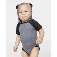 Fine Jersey Infant Short Sleeve Raglan Bodysuit with Hood...... from ASI...