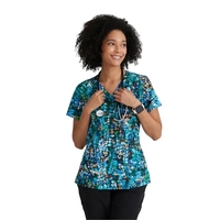 Barco One - Women's Four-Pocket V-Neck Thrive Print Scrub...