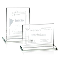 Rectangular starfire horizontal color 1/2-inch thick award with a base.......