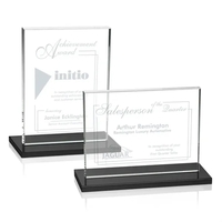 Vertical starfire crystal award with ebony base.... from ASI 84592 St Regis...