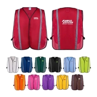 Polyester safety vest with a hook and loop closure and 3C... from ASI 98360...