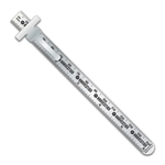 Stainless Steel 6" Pocket Ruler w/ MM over 50ths