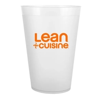 14 oz, frosted plastic cups; BPA free and American-made.... from ASI 91880...