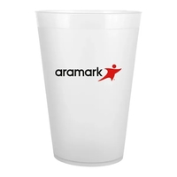 16 oz, frosted plastic cups; BPA free and American-made.... from ASI 91880...
