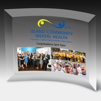 Freestanding award with curved design and 4 color process graphics.... from...