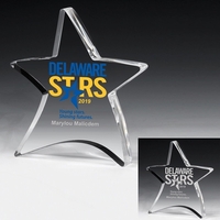Star shaped paperweight made of 3/4" acrylic with measurements of 4... from...
