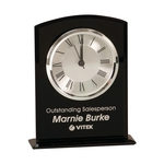 6 1/4" Black Arch Glass Clock