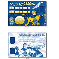 Postcard with decoder blue / blue lens with Decoder Glasses attached.... from...