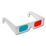 3D Glasses Red/Cyan Lenses - White Frame - Stock