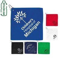 12" x 12" 300GSM microfiber golf towel with metal grommet and... from ASI...