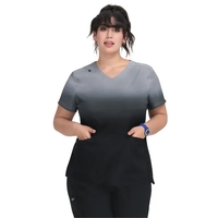 koi - Lite - Women's 2-Pocket V-Neck Ombre Print Reclaim...... from ASI 86018...