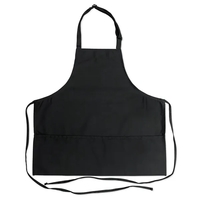 Black Three Pocket Adjustable Bib Apron