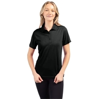 Women's polo with short sleeves, moisture-wicking performance, 3-button...