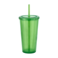 20 ounce double wall insulated plastic tumbler with lid and straw.... from...