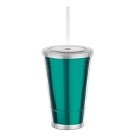 16 ounce double wall insulated plastic tumbler with a metallic insert.......