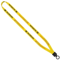 1/2" dye sublimated stretchy elastic lanyard with plastic clamshell and...