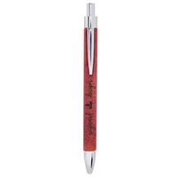 5 5/16" pen made of stainless steel and rose leatherette with... from ASI...