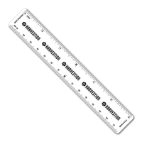 6 inch .020 flexible PVC ruler with center finding scales. Printed... from...