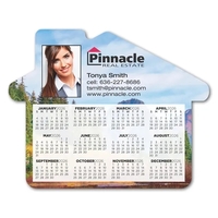 House shaped calendar magnet with custom 4 color process imprint.... from ASI...