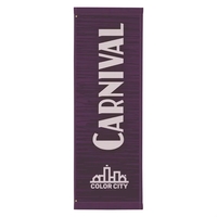 24" x 72" nylon banner with 3" pole pockets, grommets along... from ASI 87188...