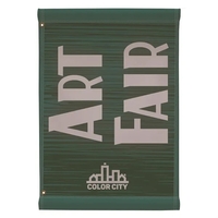 24" x 36" nylon banner with 3" pole pockets, grommets along... from ASI 87188...