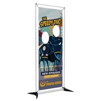 Double face cutout kit with fold-out legs, tension spring with...