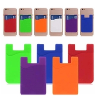 Silicone phone wallet that has adhesive to stick to the back... from ASI...