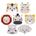 Holographic Rainbow Window Stickers - Baby Safari Animals