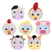 Holographic Rainbow Window Stickers - Baby Farm Animals