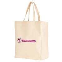 Cotton gusset grocery tote bag plus 1 color silkscreen imprint on... from ASI...