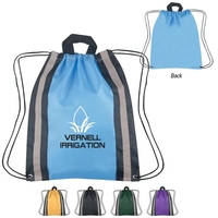 Small reflective drawstring sports pack with reinforced eyelets, 13 1/2" x......