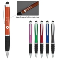 Twist-action pen with a light, stylus, and rubber grip for better... from ASI...